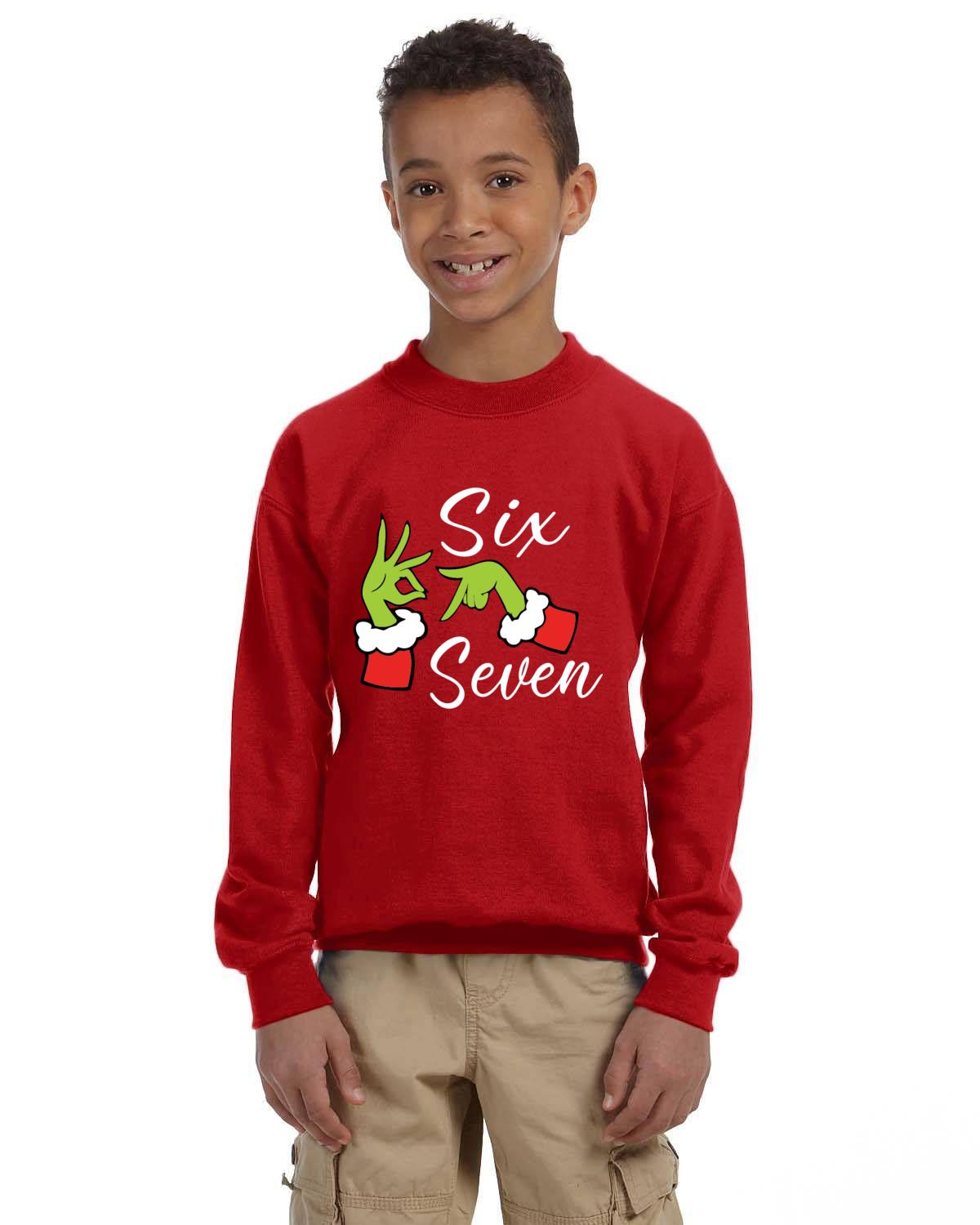 6-7 Christmas Grinch Crewneck Sweatshirt - Youth